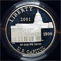 2001 Capitol Visitor Center Proof Silver Dollar
