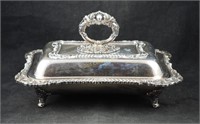 Vintage Heavy Ornate Silver Plate Chafing Dish