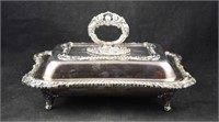 Vintage Heavy Ornate Silver Plate Chafing Dish