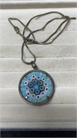 925 Sterling Silver Chain With Millefiori Glass Sl