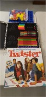 Twister, Connect 4, Art supplies