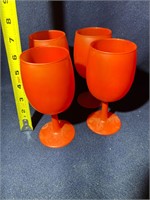 Vintage Orange Wine Goblets