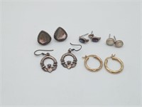 Sterling silver Earring lot ASST Opal MOP Hoops