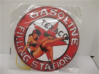 NEW TEXACO PINUP GIRL ROUND SIGN