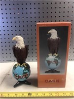 9” tall Case eagle on globe