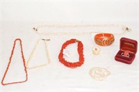 Collection of Pear & Coral Necklaces ++