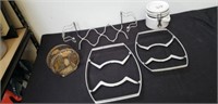 Hot plate holders, glass jar and Lucite napkin