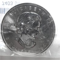 2014 Canada 5 Dollar Maple Leaf 1oz .999 Silver