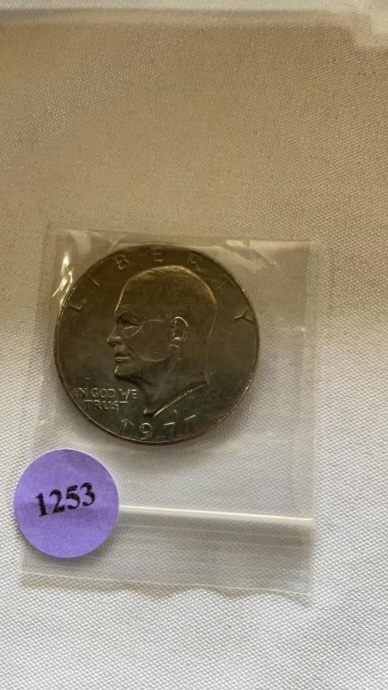 1977 Silver dollar coin