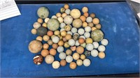 Clay marbles 1/2” to 1 3/16” good condition