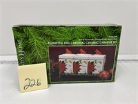 NIB Poinsettia and Cardinal Canister Set