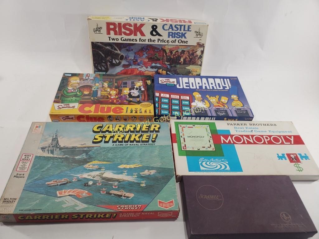 (6) Family Board Games: Monopoly, Clue, & More