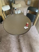 ROUND CARD TABLE WITH 5 CHAIRS