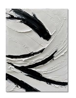 NANKAI Art Hand painted 45x30inch White and Black
