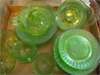 Green Depression glass may find flake