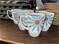 Corelle floral mugs (living room)