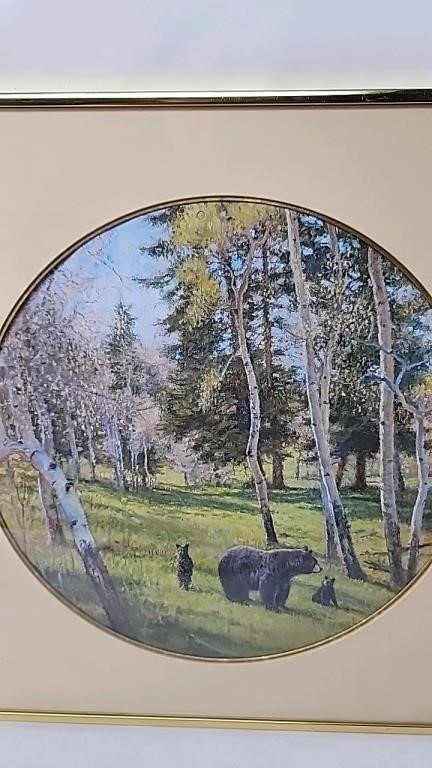 Momma Bear Oil painting print framed