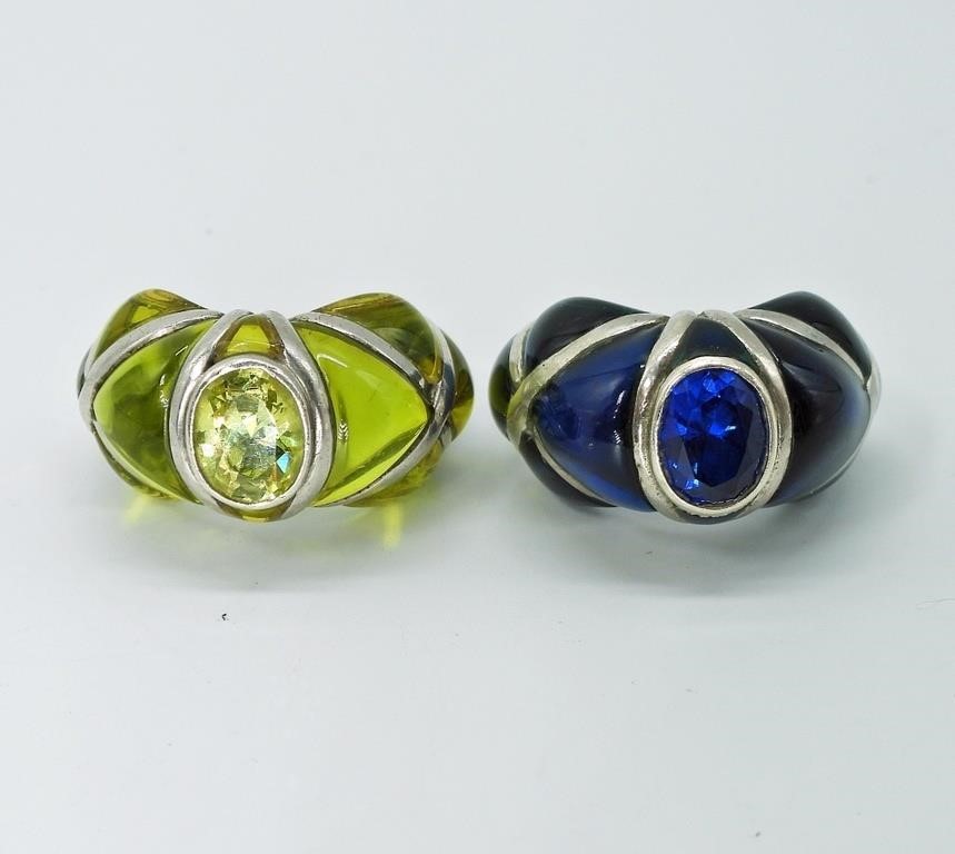 2 UNIQUE FASHION RINGS 925