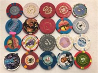 20 Various Las Vegas Nevada Casino Chips