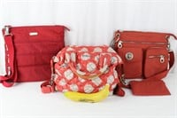 3 MZ Wallace & Baggallini Red + Orange Handbags