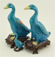 Lot #259 - (3) Chinese porcelain made geese