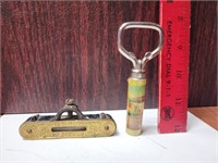 Antique Stanley Level & Vintage Bottle Opener