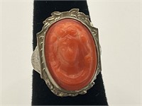 Antique Cameo Ring Sz 3.5 See Band Pic's