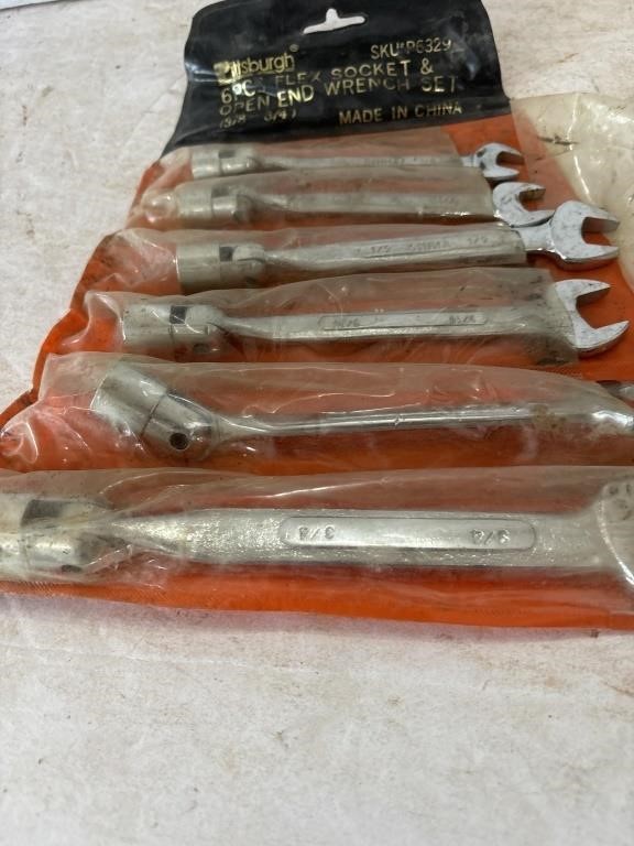 Flex Socket and Open End Wrench Set