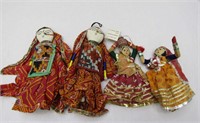 4 East Indian Gujarati Women Dolls From India