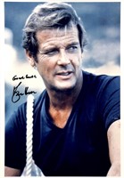 Roger Moore Autograph James Bond 007 Photo