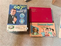 007 ELECTRIC DRAWING KIT, SCRABBLE, PIN THE TAIL