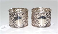 Pair of Scottish sterling silver napkin rings