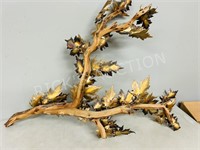 large copper & wood branch wall art