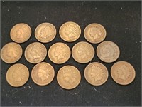 14) 1907 Indian head pennies