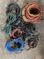 Box of Misc Electrical Cords, Extension Cords