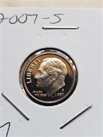 2007-S Proof Roosevelt Dime