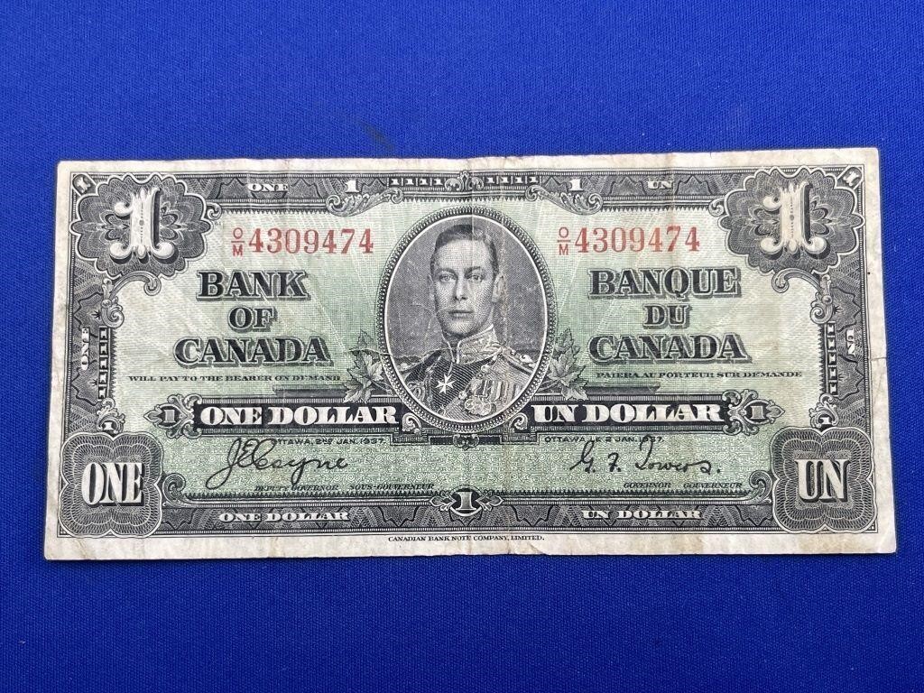1937 George VI Dollar Bill