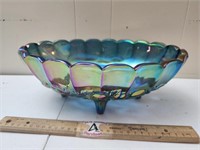 Blue Harvest Grape Carvinval Glass Fruit Bowl