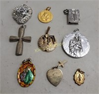 Charms jewelry lot of 9 religious