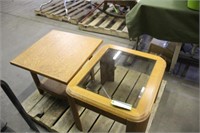 (1) End Table With Glass 22"x25"x20" Approx.& (1)