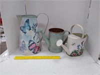 Tin Watering Can 2 and Tin Pitcher
