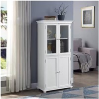 53 in. H White Freestanding Linen Cabinet