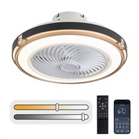 LTOF 19.5inch LED Ceiling Fans with Lights, Dimma