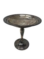 Sterling silver tall compote bowl reinforced