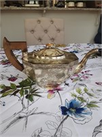 Wooden Handled Silver Plated Teapot