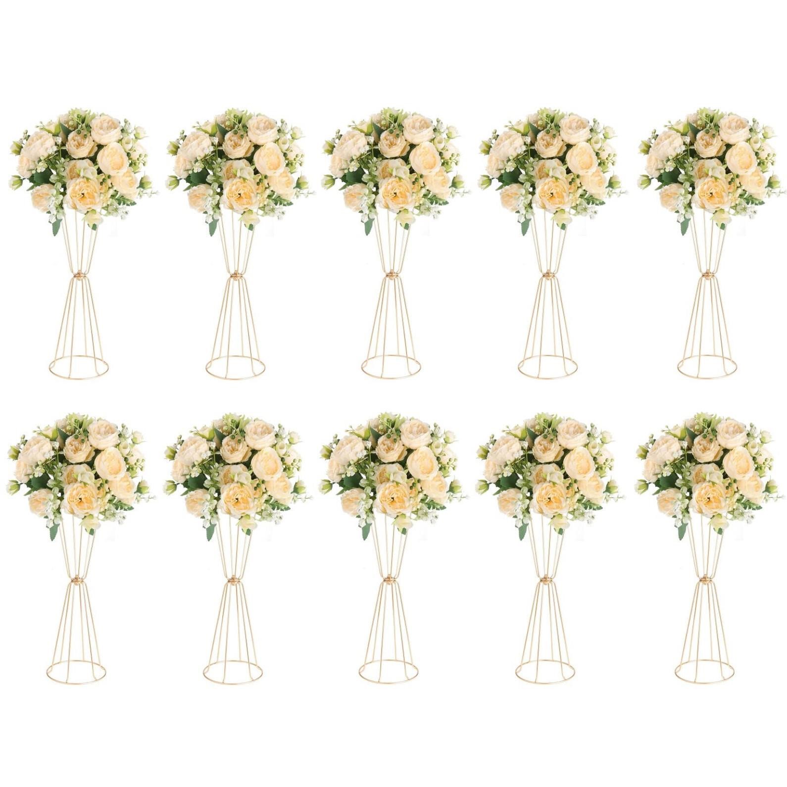 10 Pcs Tall Metal Trumpet Vase 23.6"/60cm Wedding