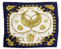 HERMES SILK SCARF, 'CAVALIER D'OR' PATTERN