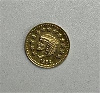 1852 1/2 CALIFORNIA GOLD COIN