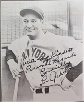 Lou Gehrig Signed 4 1/2 x 3 1/2 Photograph w/ COA