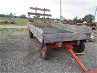 Hay Wagon with Back Rack and Wood Sides